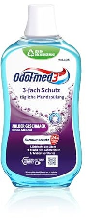 Odol-med3 Mundspülung 3-Fach Schutz, alkoholfreie Mundspülung, 500 ml