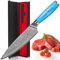 Home Safety Damast Küchenmesser, Kochmesser Damastmesser mit extrem Scharf 19.5 cm Klinge Chefmesser aus 67 Lagen Vg-10 Damaststahl Ergonomischer Naturharzgriff, Geschenkbox