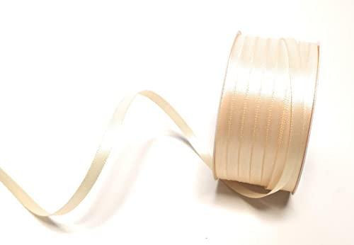 s.dekoda Satinband 50m x 6mm Creme - Champagner Schleifenband Dekoband Satin