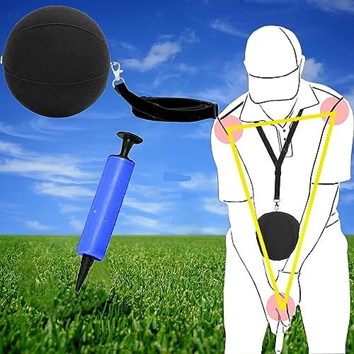 SUQ Pelota Inteligente De Golf, Golf Smart Impact Ball Golf Swing, Accesorio De Entrenamiento De Golf Ajustable, Pelota De Golf Inflable, Ayuda De Entrenamiento De Columpio(Negro)