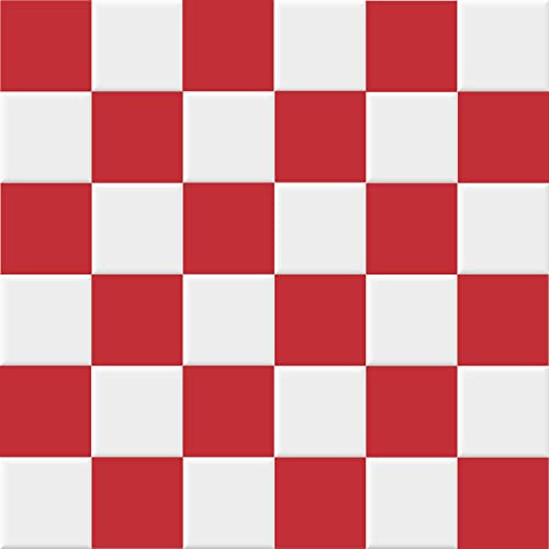 INDIGOS Fliesenaufkleber Fliesen matt - Rot - 9,5x9,5cm - Wandfliesen selbstklebend - Klebefliesen für Wand - WC, Bordüre Fliesenspiegel renovieren überkleben