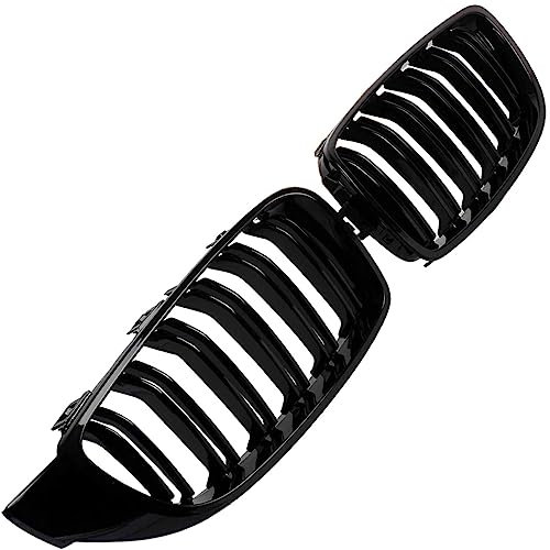 BandelOne enthält Doppelsteg Kühlergrill Nieren Schwarz Glänzend passend für 4er F32/3 F36 F83