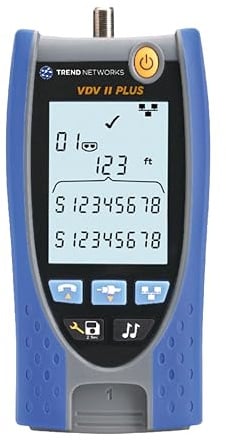 TREND Networks | R158008 | VDV II Plus | Cloud Connected Verdrahtungstester | RJ45/RJ11/RJ12/Koax | Verdrahtungsplan, Längenermittlung, Hub-Blinken