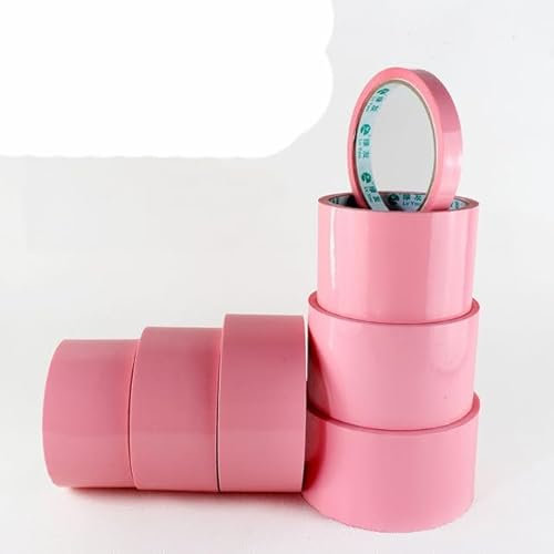 OSMARI Einfarbiges, transparentes, rosafarbenes Klebeband, Montage- und Verpackungsband, hohe Viskosität, Versiegelung, Positionierung, buntes Kartonband, 6 cm x 30 m