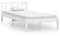 vidaXL Massivholzbett, Holzbett Bett für Schlafzimmer, Bettrahmen Bettgestell mit Lattenrost, Einzelbett Schlafzimmermöbel, Modern, Weiß Kiefer 75x190cm