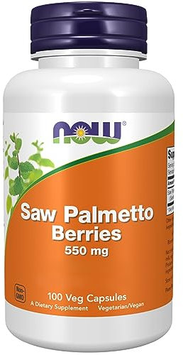 Now Foods, Saw Palmetto Berries, 550mg, 100 Cápsulas veganas, Testado en Laboratorio, Sin Soja, Sin Gluten, No GMO