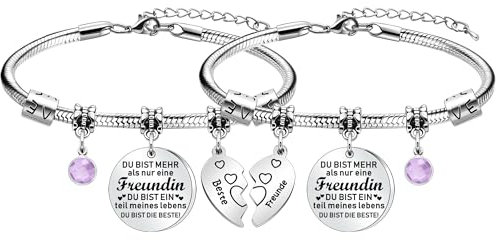 Freundschaft Armbänder für 2 - Geschenke für Frauen, Freundin, Besten Freund, Schwester - Verlassen Geschenk, Langstrecke Beziehung