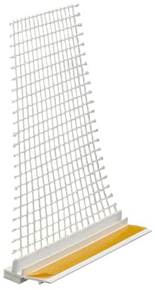 60x Handelskönig Anputzleiste mit Gewebe 6 mm 200 cm = 120 lfdm PVC Putz Laibungsprofil Fensterleiste mit Armierungsgewebe