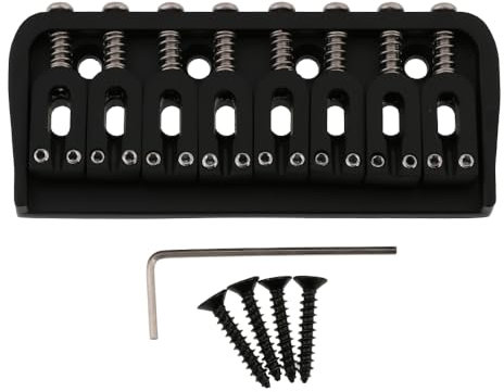 LYWSMSK Puente fijo para guitarra eléctrica de 8 cuerdas, color negro, puente rígido para guitarra Start/Tele