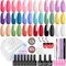 Kit Vernis Semi Permanent, Phoenixy 18 Couleurs Vernis Semi Permanent avec Lampe 48W U V/LED, Kit Ongle Gel UV Complet avec Outils pour les femmes, DIY Nail Art à la Maison