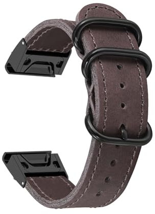 Armbänder für Garmin Instinct/Instinct Esports/Solar/Tide/Tactical Armband, Vintage Leder mit Verstellbarer Edelstahl Metall Schnalle Ersatzarmband Kompatibel mit Garmin Instinct Uhrenarmband (5)