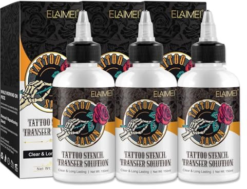 P-Beauty 3x Tattoo Transfergel, Transfercreme 150ml - klares Tattoo Schablonen Gel - Stencil Solution für Tattooübertragung - Creme für Tattoo Schablone - Tattoo zubehör - Tattoo Schablonenzubehör