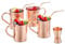 Cocktail Drinkware Bundle - Classic Pure Copper Set of 04 Cylinder Mugs with 04 EcoSip Reusable Solid Copper Straws (8-inch Long) and 01 Elite Precision Jigger.