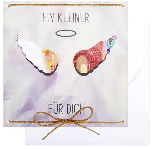 Friedwohl Wunscherfüller Geldgeschenke Verpackung mit Umschlägen Grußkarte für Männer und Frauen - originelle Geld geschenk für Geburtstag, Hochzeit, Jugendweihe, Reise, Taufe Schutzengel-Muster