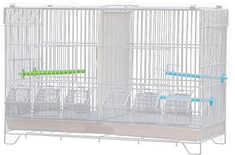 Voliere für den Innen- und Außenbereich, Metall, für Wellensittiche, Papageien, Finken, Kanarienvögel, mit Trennnetz, Schublade, Käfig für Papageien, mittel und klein, 60 x 26 x 39,5 cm