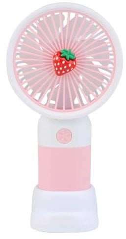 omedeks Handventilator,Mini Ventilator mit 400mAH Wiederaufladbarer Akku,Persönlicher Tragbarer Hand Ventilatoren Batteriebetrieben mit 3 Geschwindigkeiten,Perfekt für Reisen im Freien (Rosa)