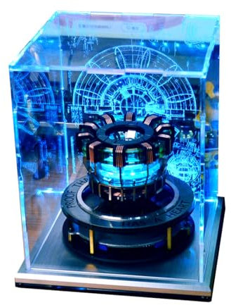 Kisss DIY Model Arc Reactor, 1:1 Scale LED Light MK1 Heart-shaped Arc Reactor Rotating Lamp Tech Desk Ornament Movie Museum Collection Christmas with Holographic Shield