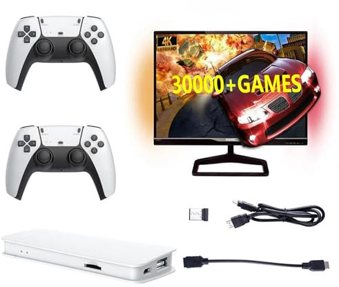 Wireless Retro Tv Video Gaming Console M15 Retro Game console Stick -20,000+ Games Built-in, 4K HDMI Output Dual 2.4G Wireless Controller, Plug & Play Retro Video Gaming Stick for TV(64G)