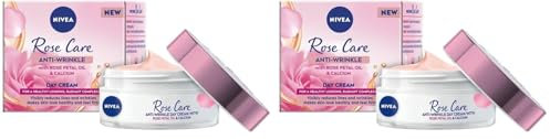 NIVEA Rose Care Anti-Wrinkle Day Cream (50ml), Anti-Wrinkle Face Cream with Nourishing and Anti-Oxidant Properties, Made with Rose Petal Oil and Calcium (Pack of 2)