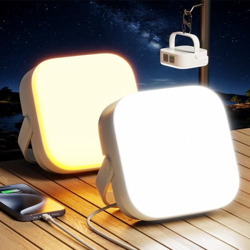Eventek 2 Pièces Lampe camping 4000LM,10000mAh lampe camping rechargeable Jusqu'à 144 Heures & 4 Modes D'éclairage, Portable lanterne camping Etanche IP65 Pour Tente, Urgence Panne, Travaux