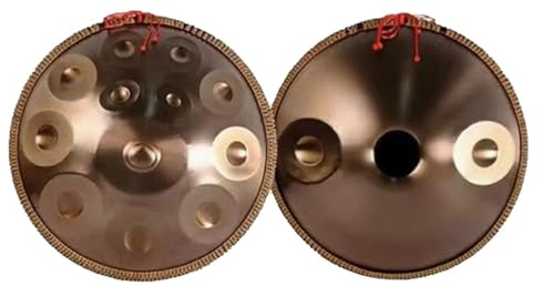 Handtrommel D-Moll 22 Zoll 9/10/12/14 Töne Stahlhandtrommel, Golden Handpan Drum Percussion, Zungentrommel, Steel Tongue Drum Percussion Drum Instrument(432Hz,9Notes)
