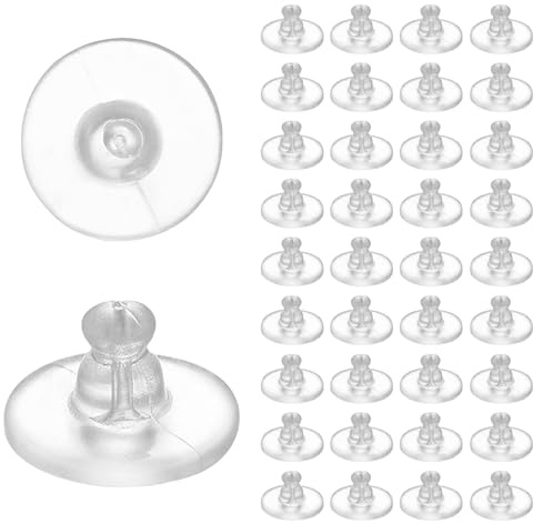 BondEron 100 Stück Transparent Silikon Ohrringverschlüsse, Ohrstopper für Sicheren Halt bei Ohrsteckern | Ohrring Rücken für Damen & Herren