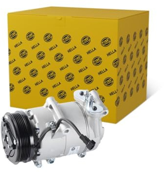 HELLA 8FK 366 201-041 Compressor, air conditioning - 7VS16ic - 12V - R 134a/R 1234yf - PAG 46 YF - 100ml - with magnetic clutch/with seal ring/with PAG compressor oil
