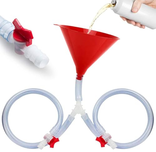 YOYEAH Embudo de Cerveza Doble con Manguera, 2.5L Embudo de Bebida para Fiestas y Festivales, Embudo Grande para Beber Alcohol, Funnel Beer Bong para Grupos y Eventos