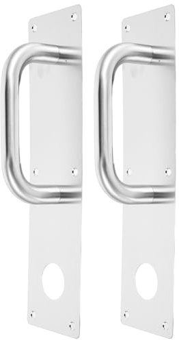BAZEITFLOW Maniglia per Porta Tagliafuoco in Acciaio Inox 304 con Foro per Serratura Set 2 Pezzi 80X300X15 MM Maniglia a Tirare e Spingere per Porte Scorrevoli e Armadi Adatta per Uffici