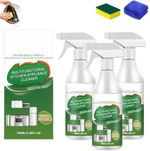 Limpiador enzimático multiusos en espuma,potente limpiador en aerosol para electrodomésticos de cocina, desengrasante para horno, estufa, campana extractora y encimera
