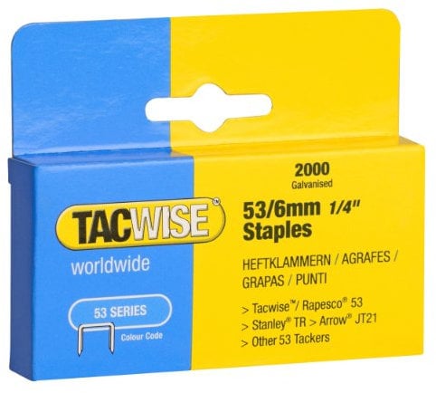 Tacwise 0334 Typ 53 / 6 mm Verzinkte Heftklammern, 2000 Stück
