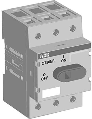 ABB 1SCA022497R0490 Disjoncteur de charge 3 broches 40 A. Poignée à bascule noire DIN-Sc, Gris