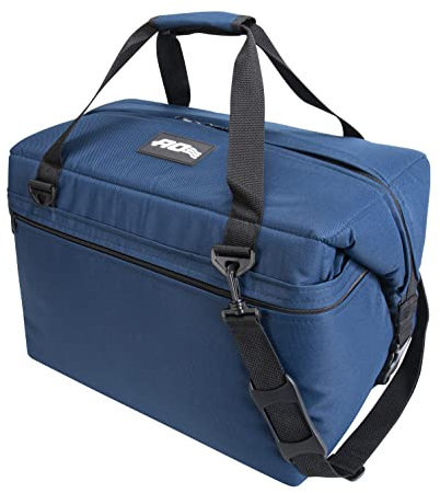 AO Coolers Expedition Canvas Soft-Sided Cooler Bag, Leak-Proof, Insulated, Lightweight, Navy Blue, 48-Can