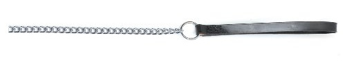Ancol Leather Medium Chain Lead Black 80cm