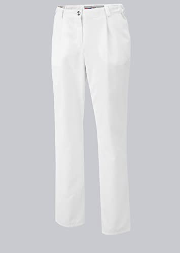 BP 1647-400-21-48n Hosen für Frauen, mit Bundfalten und Taschen, 215,00 g/m² Stoffmischung, weiß, 48n