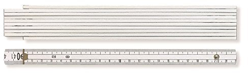 BMI 977908200 Holzgliedermaßstab aus Buchenholz, Gliederstärke 3 mm Weiß