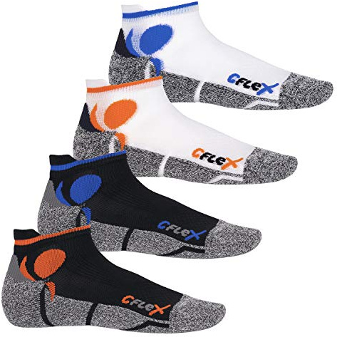 CFLEX Damen und Herren Running Funktions-Sneakersocken (4 Paar) Laufsocken