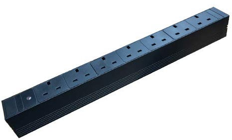 Linxcom UK - 1U 19 7 Way Rack Mount Power Distribution Unit PDU UK Plug and Sockets - Black