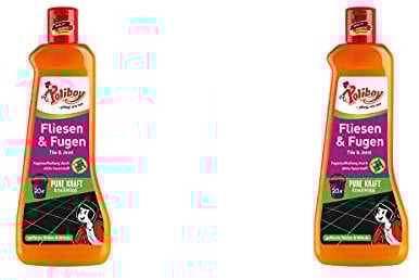 POLIBOY Fliesen & Fugen Reiniger - Bodenreiniger mit Oxy-Power für Fliesen - Wischkonzentrat für innen und außen - 2x 500 ml - Made in Germany
