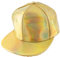FALETO Verstellbare, glänzende holografische Baseballkappe, regenbogenfarben, reflektierend, Hip-Hop-Rave-Hut, metallisch, lässiger Hut, Gold, Einheitsgröße