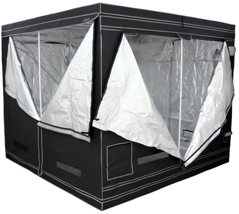 Weedness Grow Box für Indoor Zucht 240x240x200 – Lichtdicht mit hoher Reflektion Zuchtzelt Growschrank Growzelt Zuchtbox Gewächszelt Homebox