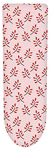 Vinsani Modern Extra Large Universal Fit Ironing Board Cover Multi Fit New Foam Back Padding 100% Cotton Easy Fit, 140 x 52 cm, Made in EU - Maroon Leaf (Iron Board not Included)