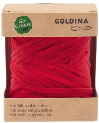 Geschenkbast, Bastbänder, Naturbast, 10 mm stark, 50 lfm, Rot, 1 Rolle(n)