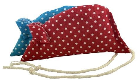 Molly's Mice Spotty Pack of 2 Catnip Mice, Red and Blue