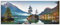 ARTland Wanddeko Glasbilder Wandbild Glas Bild einteilig 125x50 cm Querformat Landschaft Alpen Berge See Wald Natur Gebirge Herbst U1TM