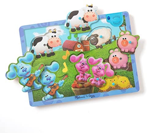 Melissa & Doug Blue's Clues & You, Wooden Sound Puzzle - Musical Farm
