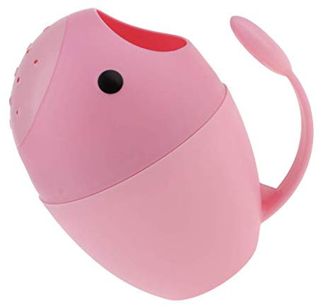 Bain Rince Tête Bébé Tasse de Bain pour Enfant Waterfall Bad Rinser Bath Shower Cup Shampoo Rinser Pichet pour Enfants et Personnes âgées, Rose