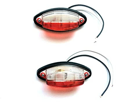 MelTruck® 2x Weiße und rote Umrissleuchte Begrenzungsleuchte für Anhänger LKW 100x45x30 mm