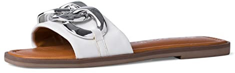 Tamaris Damen 1-1-27119-30 Flache Sandale, White/Silver, 38 EU