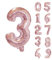 Trimming Shop 16-Inch Small Rose Gold Number 3 Foil Balloon - Reusable Air Fillable Digit 0-9 Foil Balloons for Birthday, Wedding, Anniversary, Celebration, Party Decorations Supplies